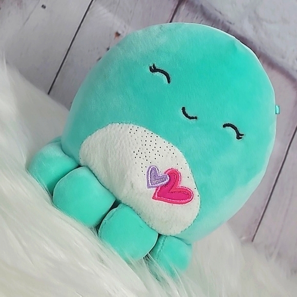 Squishmallows 6 Inch Bright Blue Valentines Day Octopus Plush Stuffed Animal Toy - Picture 2 of 15